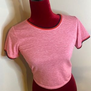 Forever 21 Hot Pink Lightweight Short Sleeve Crop Top Sleepwear